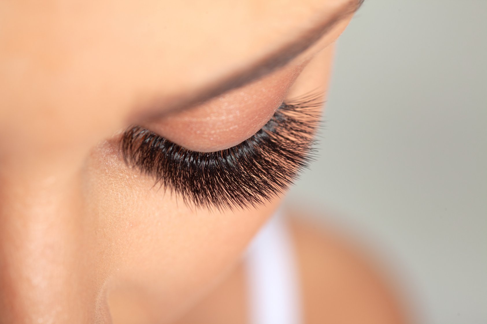 Woman Eyes with Long Eyelashes. Eyelash Extension. Beautiful Lashes.